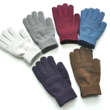 Warm Knitted Gloves Men Women High Quality Spandex Full Glove Winter Riding Cold Proof  Thickened Mittens Solid Sport Gloves