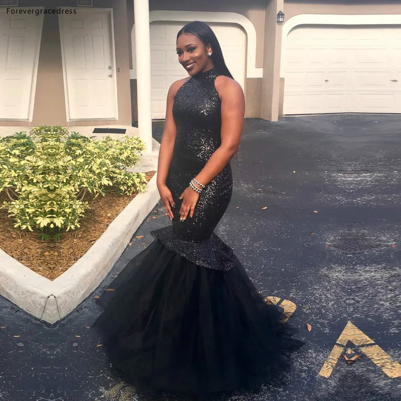 Black Mermaid Evening Dress 