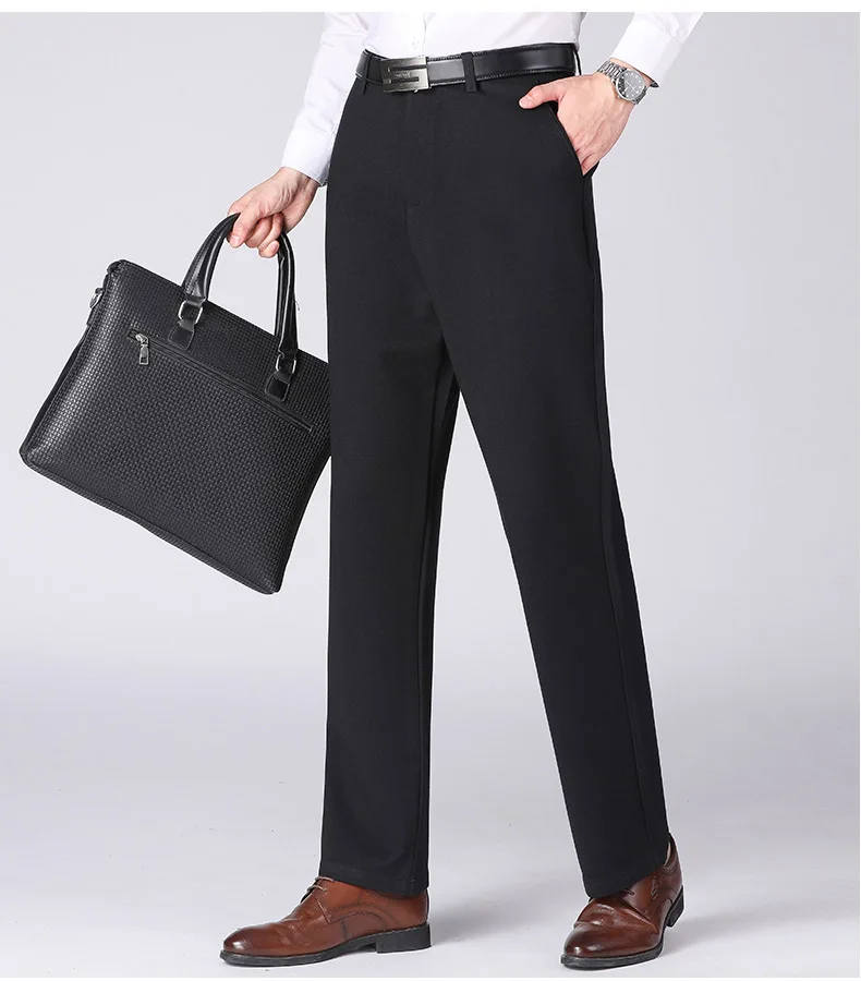 Зимние мужские деловые брюки, облегающие офисные брюки для мужчин на молнии, строгие мужские классические брюки, Pantaloni Uomo tuta