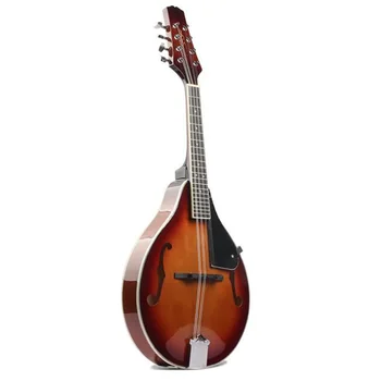 

8-String Wooden Mandolin Acoustic Mandolin Gloss Tochigi Steel String Round Hole Mandolin