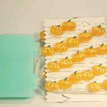 Светодиодный светильник в форме медной проволоки, Рождественская оранжевая сушеная Тыква 3AA, батарейный блок с дистанционным управлением