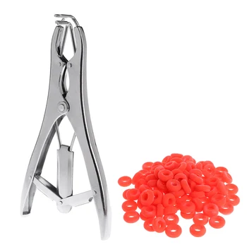 

New 1 Set Animal Castration Pliers With Rubber Ring Tail Cutting Clamp Bloodless Pig