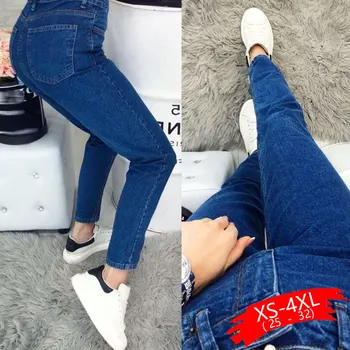 

Cotton White Jeans Woman High Waist Skinny Jeans Woman Plus Size Mom Jeans Black 2020 Spring New Beige Blue Hot Sale