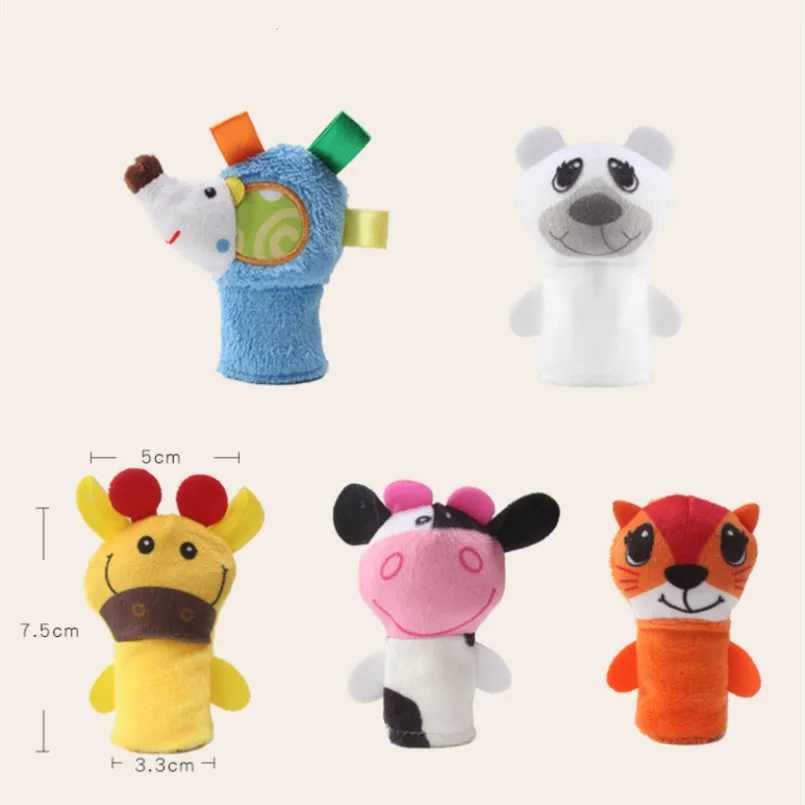 5 шт. милые Мультяшные животные пальчиковые игрушки-головоломки для детей от 0 до 2 лет, плюшевые детские куклы, реквизит для рассказов, мягкие игрушки для мальчиков и девочек
