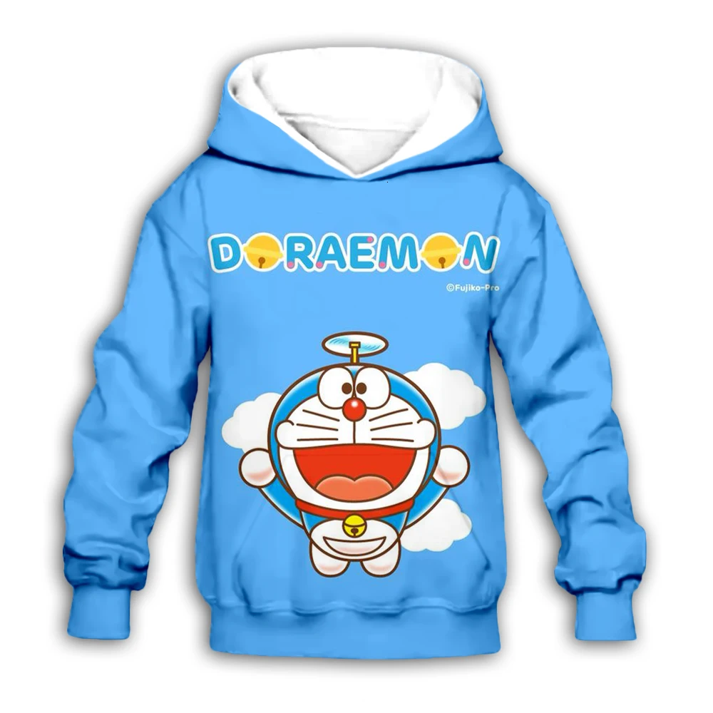 Kawaii Doraemon/Детские толстовки с капюшоном и объемным принтом толстовка для