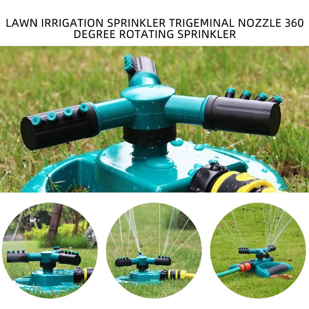 360 Degree Rotating Garden Lawn Sprinkler Adjustable Spray Direction Nozzle Base Covering Large Area Irrigation System | Дом и сад