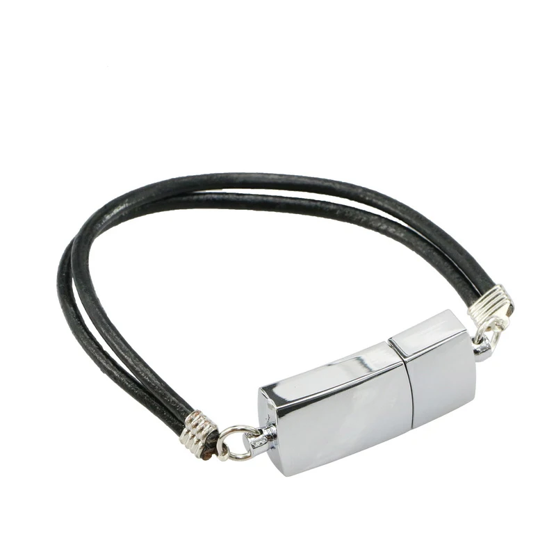 Расширенный USB накопитель Usb Creativo браслет реальной емкости Usb флэш-накопитель U диск браслет кристалл алмаз подарок для девочки - Цвет: Leather Bracelet