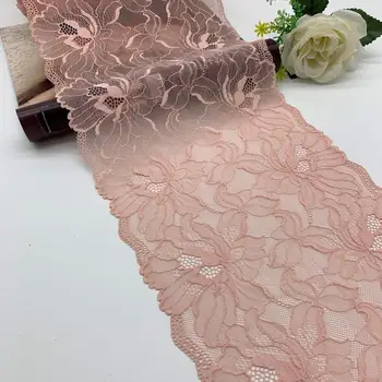 

3y/lot Width 22.50cm Floral Stretch Lace Trims Pink For Clothing Accessories Dress Sewing Applique Costume Lace Fabrics Bra