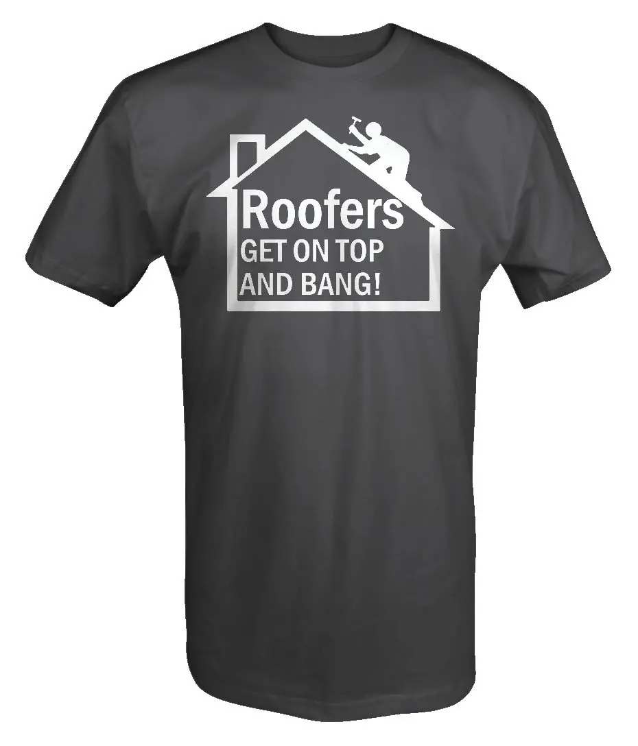 FGHFG Roofers Get On Top & Bang Funny Roofing T Shirt Large AliExpress
