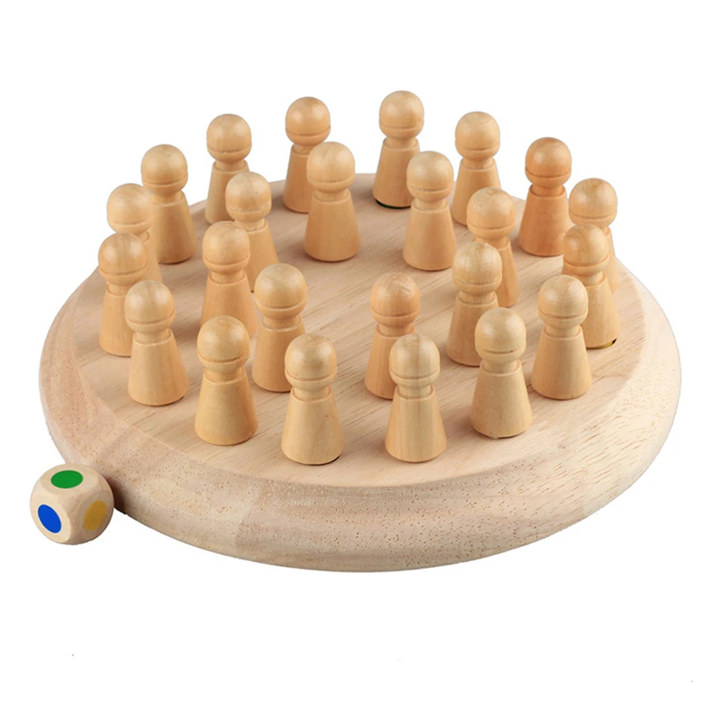 Children Wooden Memory Matchstick Chess Game Block Board Educational Intelligent Games Logic Braintease Toys for Boys and Girls