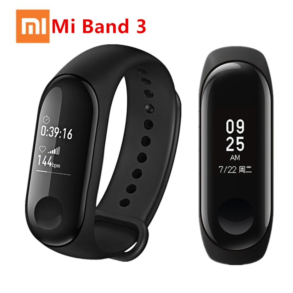 Оригинальный Смарт браслет Xiaomi M4 часы Mi Band 4 3 фитнес с пульсометром и OLED экраном