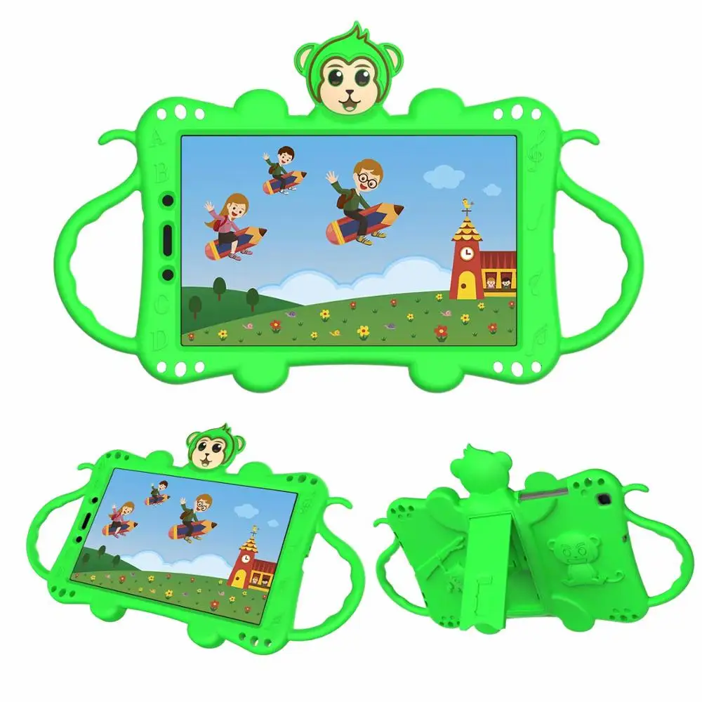 

Cartoon Monkey Silicone Kickstand Full-body Shockproof Protective Tablet Case Cover for Samsung Galaxy Tab A 8" SM-T290/T295