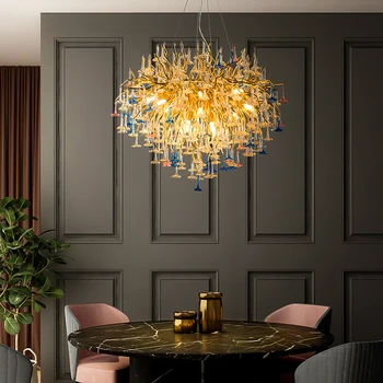 

G9 LED Postmodern Iron Crystal Morning Glories LED Lamp LED Light.Pendant Lights.Pendant Lamp.Pendant light For Foyer