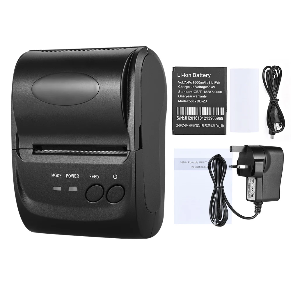 POS-5802DD Мини Портативный беспроводной USB термопринтер квитанции билетов POS печати для iOS Android Windows
