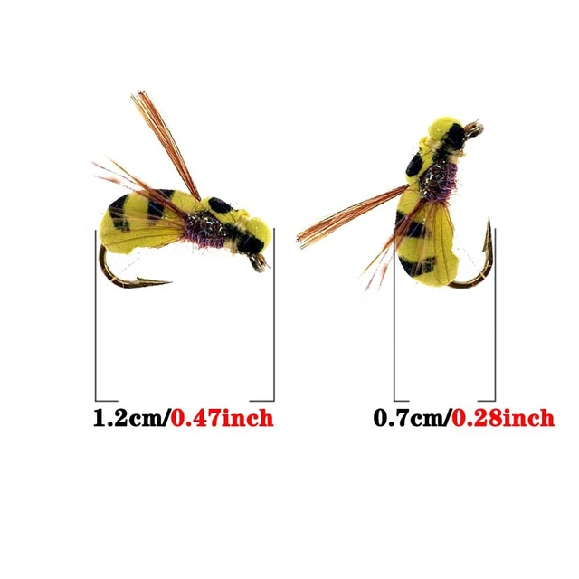 5/10/25Pcs/Box Yellow Simulation Bee Dry Fly Floating Foam Flies Trout Bass  Perch Fly