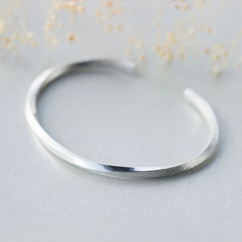

high quality 100% Original 925 Sterling Silver DIY Bracelet Bangle For Women Gift Spiral Frosted Wedding Party Gift Fine Jewelry