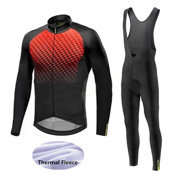

MAVIC Winter Thermal Fleece Cycling Set Bike Clothes MTB Bicycle Clothing Cycling Jersey Set Maillot Ropa Ciclismo Invierno men