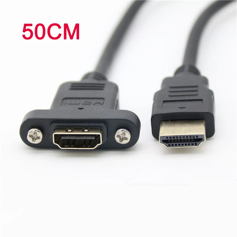 Позолоченный HDMI 1 4 штекер-гнездо удлинитель винтовой замок крепление панели HD AV