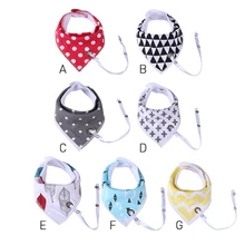 Детские милые двухслойные хлопковые слюнявчик, слюнявчик для прорезывания зубов, водонепроницаемые нагрудники, геометрические печатные полотенца в горошек