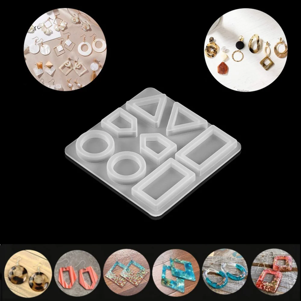 

DIY Geometric Pendant Siliocne Mold Resin Silicone Mould for UV Epoxy Resin Crafts Jewelry Making Tool Earrings Pendants