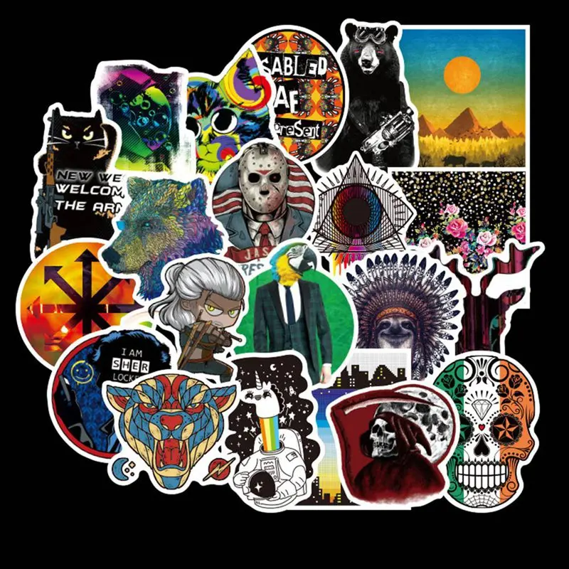100pcs Not Repeanting Stickers For Luggage Skateboard Phone Laptop Bicycle Wall Guitar Sticker DIY Waterproof Sticker