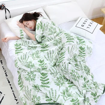

Bamboo Fabric Cooling Blanket Single Double Airable Cover Printed Summer Blanket Towel Blanket Casual Blanket Stall Small Wholes