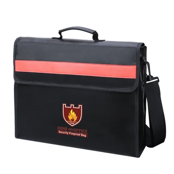 

Fireproof Document Bag Non-Itchy Fiberglass Cloth Waterproof Holder With Shoulder Strap Handle Bag