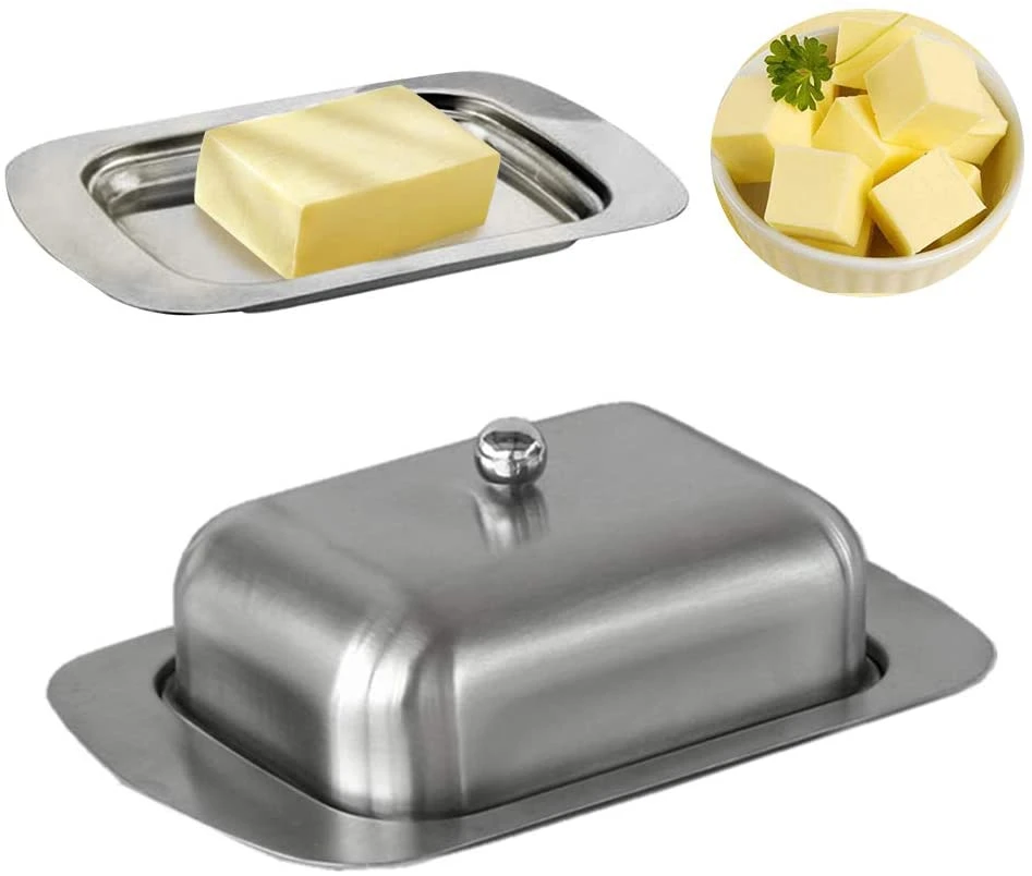 Butter Dish, Stainless Steel Butter Dish With Lid Solid Cheese/butter Container Butter