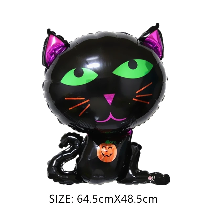 Globos De Halloween De Papel Aluminio - 9 Piezas Con Diseños De Calabaza, Bruja, Fantasma, Gato Negro Y Araña Para Decorar Tu Fiesta