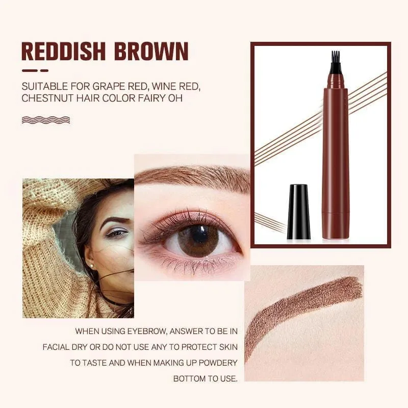 

High Quality 4 Points Eyebrown Pen Waterproof Fork Tip Long Last Sweat-proof Eyebrow Pen Pencil