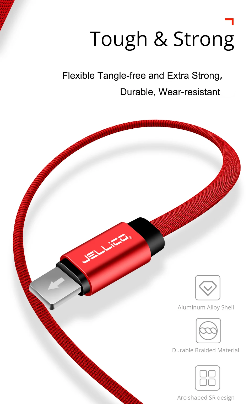 Jellico USB кабель для iPhone Xs Max Xr X 8 7 6 6s 5S se iPad Быстрая зарядка зарядное устройство кабель для мобильного телефона для iPhone провод шнур 1 м