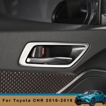 

Car Chrome Stainless Styling Interior Inner Side Door Handle Bowl Trim Stickers For Toyota C-HR CHR 2016 - 2018 Year Auto Parts