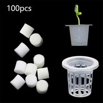 

100 PCS Soilless Hydroponic Seed Planting Nursery Sponges White Foams With Long-lasting Moisture