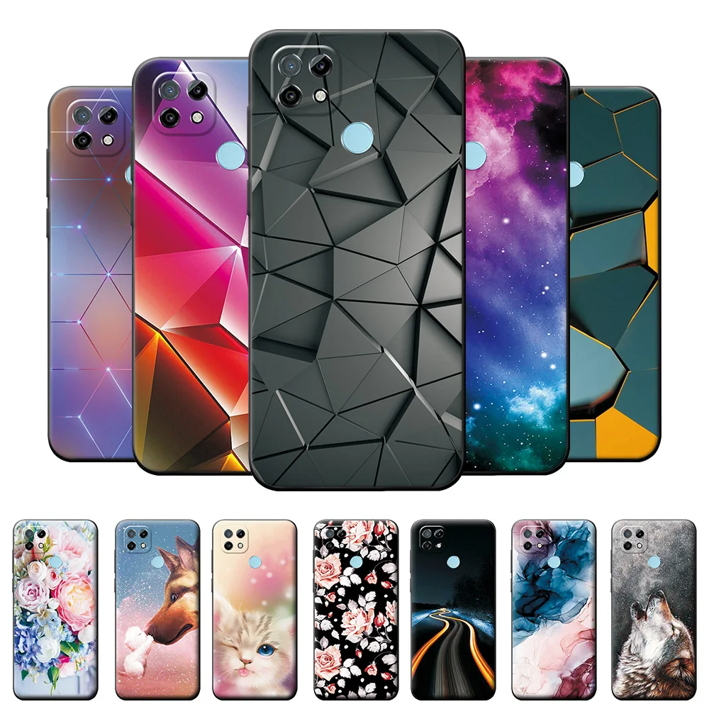 Funda de silicona suave para Realme C21, protector de TPU para teléfono Realme C21, OPPO Realme C21 C 21, 6,5 , estilo geométrico