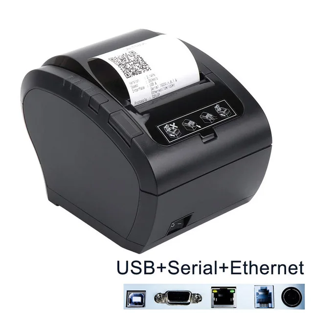 USB-Serial 80 мм Термальный чековый/чековый принтер wifi/Bluetooth/USB/LAN/RS232 кухонный Ресторан POS принтер Авто cutte NT-306 - Цвет: USB-Serial