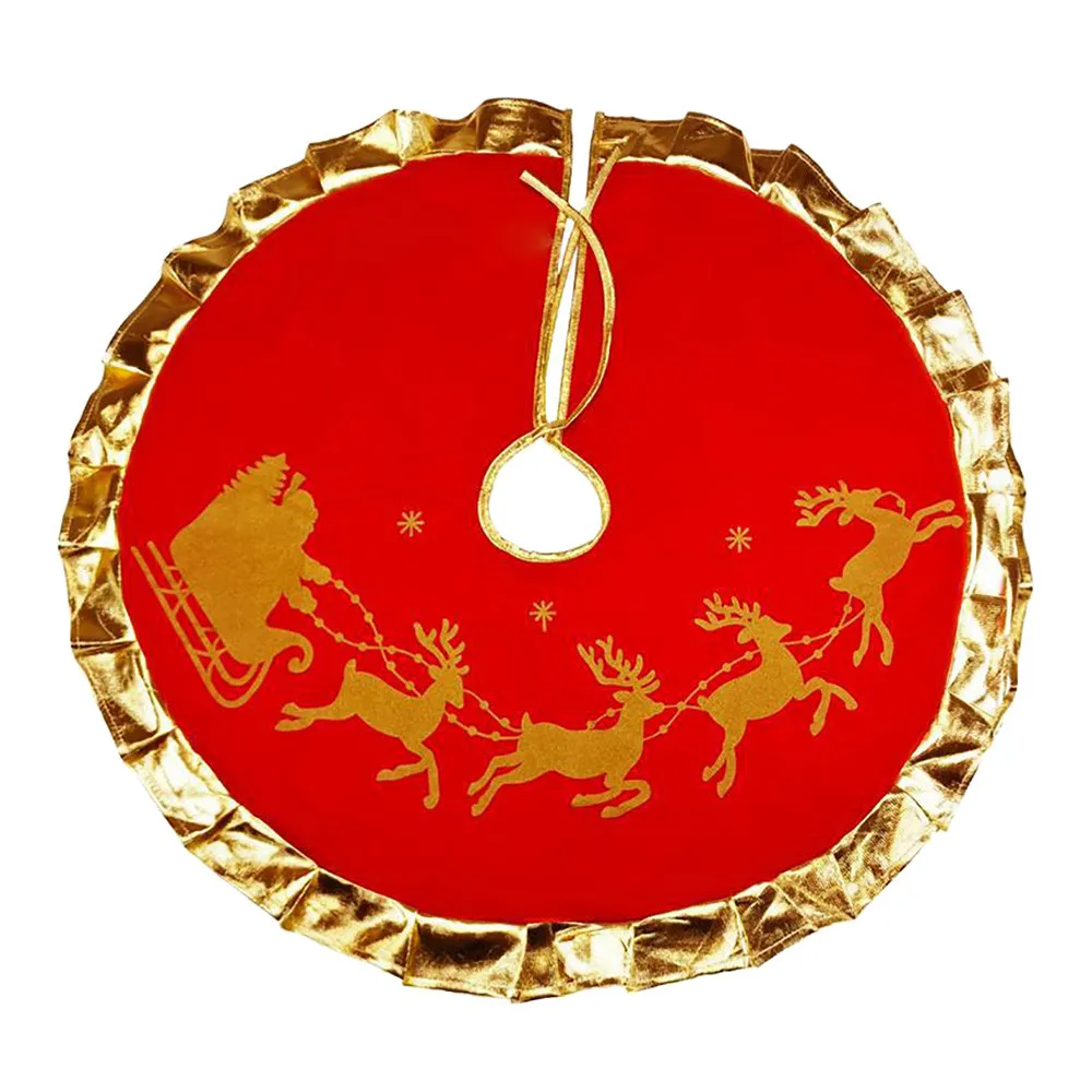Красная рождественская елка, юбка, Новогоднее украшение, гофрированный край, рождественская елка, покрытие для ног, ковер, рождественские товары, Decoracion Navidad - Цвет: A