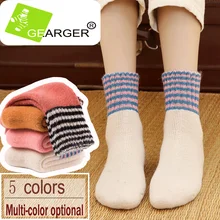 Ретро утолщение Для женщин носки осень-зима из кроликовой шерсти носки, украшенные в стиле пэчворк, Новинка; для женщин японский 5 цветов, носки-тубы для детей студентов Колготки чулочно-носочные изделия