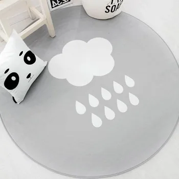 

Gray Weather round Carpet Porch Bedroom Door Mat Bathroom Non-Slip Wear-Resistant Mat Kitchen Bay Window Mat