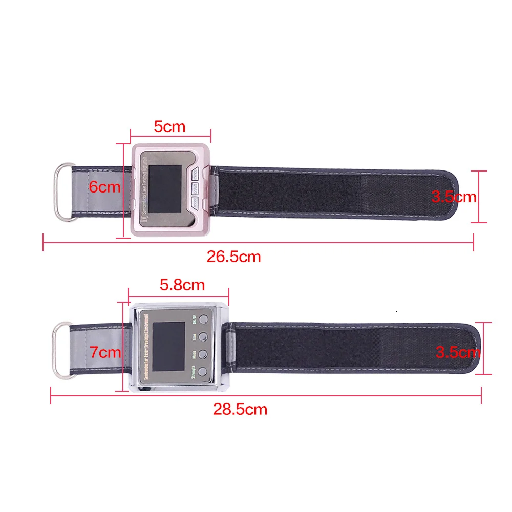Наручные терапевтические лазерные часы 650 нм диодный лазер физиотерапия LLLT для диабета гипертония лечение высокой крови диабетический синусит