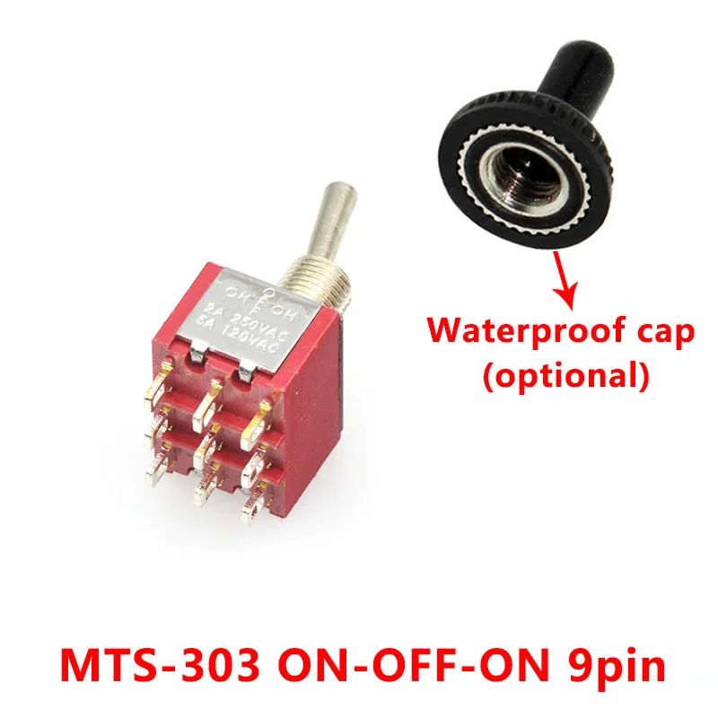 SPDT DPDT Клавишные переключатели света моторы MTS-102 5A 6A 125V 3A 250 AC мини 3 6PIN ON-ВКЛ-ВЫКЛ-на возврате запирающий переключатель выключатель - Цвет: MTS-303 Red