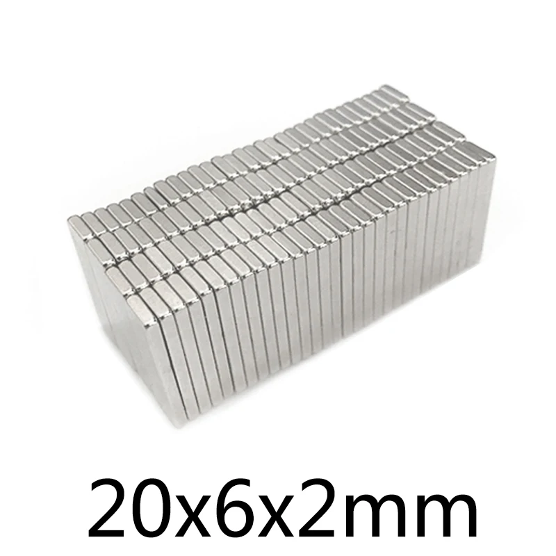 

30/50/200pcs Strong magnetic F20x6x2mm N35 Strong Square NdFeB Rare Earth Magnet 20*6*2mm Neodymium Magnets 20mm x 6mm x 2mm