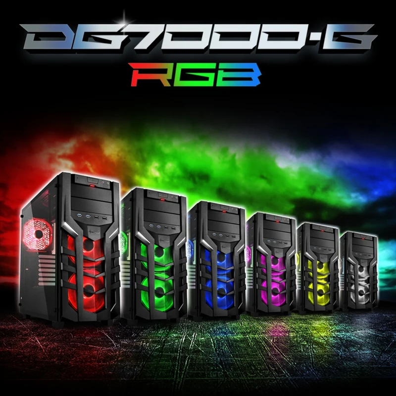 Корпус Sharkoon DG7000-G RGB ATX, mATX, Mini-ITX, Midi-Tower, 2xUSB 2.0, 2xUSB 3.0, Audio, 3x140mm fan, без БП, led RGB