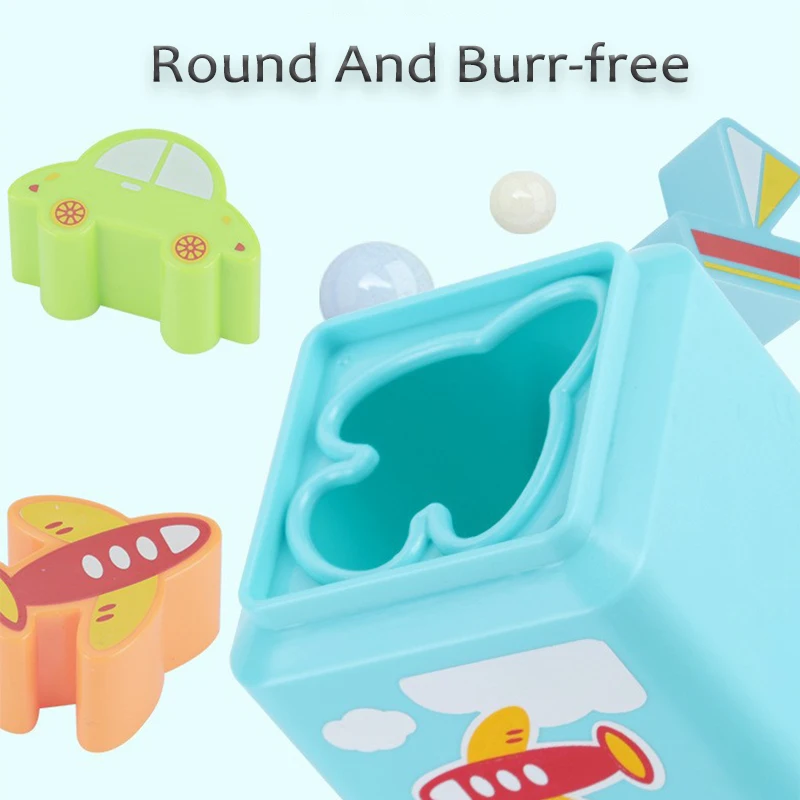 Children Stacking Cup Sorting Toys Set Traffic Shape Matching Stack Blocks Montessori Educational Baby Beach Bathtub Toys Gifts