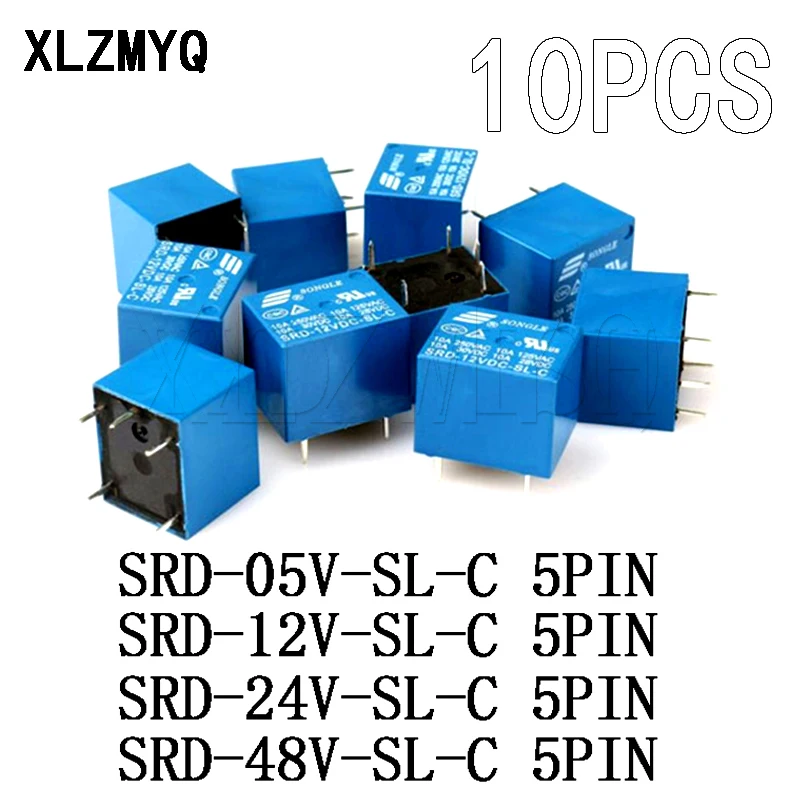 

10pcs Relays SRD-05VDC-SL-C SRD-12VDC-SL-C SRD-24VDC-SL-C SRD-48VDC-SL-C DC 5V 12V 24V 48V SRD - 250VAC 10A 5PIN Power Relays