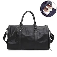 Мужские дорожные Сумки из искусственной кожи высокого качества, спортивные сумки для багажа, повседневные сумки на плечо с карманом для обуви S047