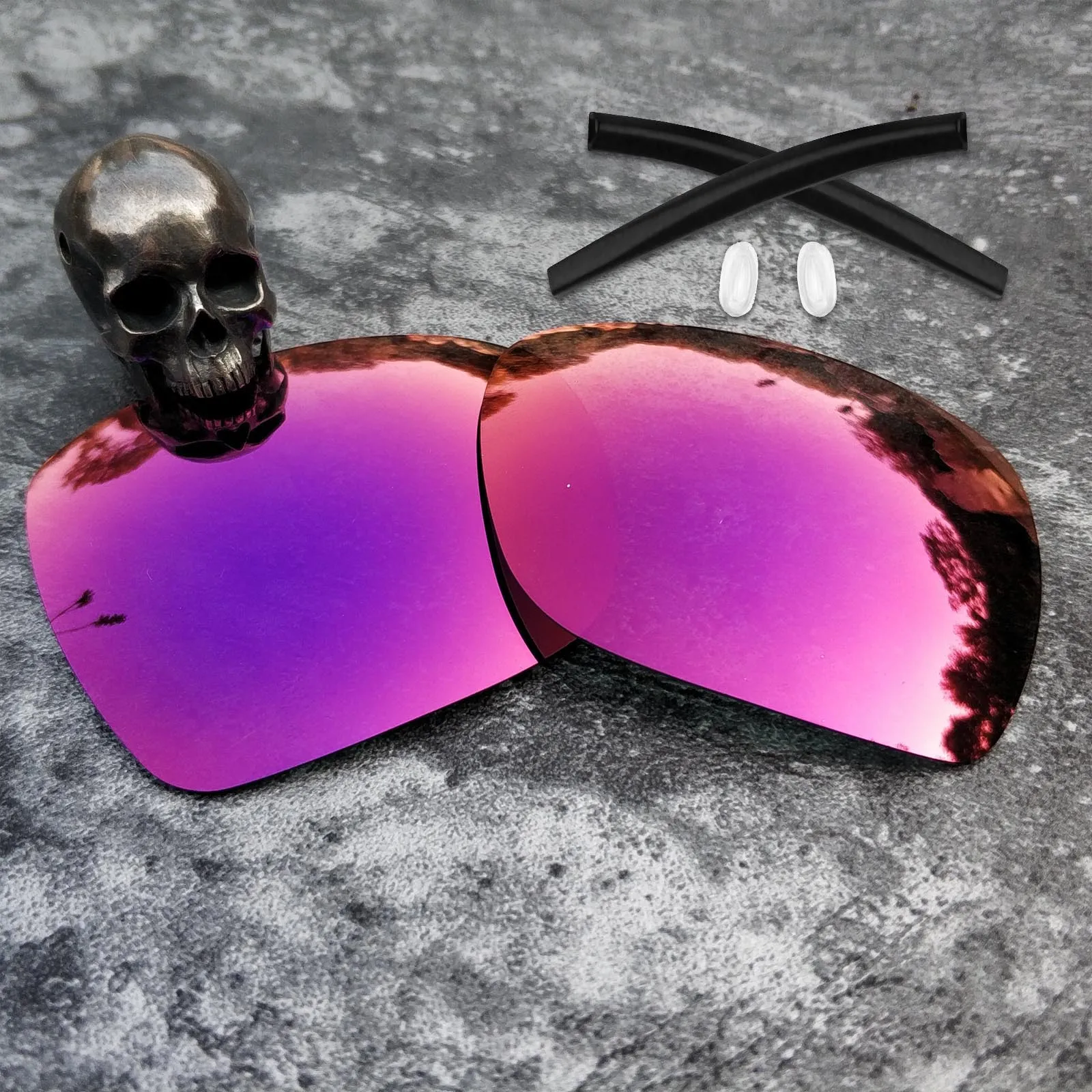 Purple Red-Kit Firtox истинные поляризованные улучшенные замены линз и носки с ушками и носоупоры для-солнцезащитных очков Окли OO4061-несколько Opts - Цвет линз: Purple Red-Kit
