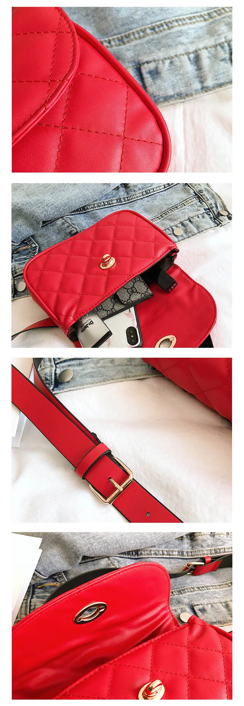 Новая женская поясная сумка, Кожаная поясная сумка, модная красная сумка на пояс, женские сумки на ремне, регулируемая Высокая емкость, сумки на ремне