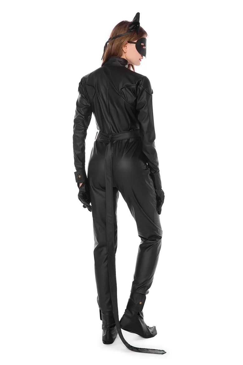 S-XL ночной клуб DS, сексуальное нижнее белье, тяжелый PU кошка Для женщин косплейный комбинезон костюм-комбинезон дьявол толстое белье из искусственной кожи Комплект