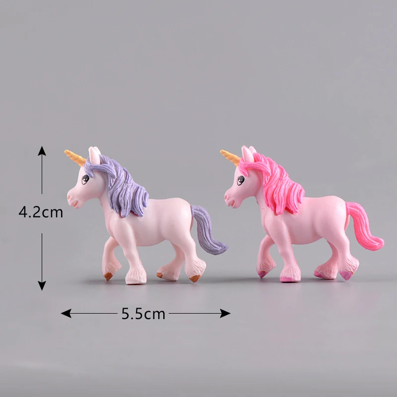 Миниатюрный 2 шт Lover Pony Pegasus Единорог поделка из пластмассы Декор для дома аксессуары волшебный сад-Террариум фигурки