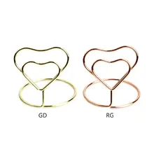 Мини в форме сердца место карты Памятка держатель фото стенд примечание клип для Свадебная вечеринка украшения пакет 20 шт(золото